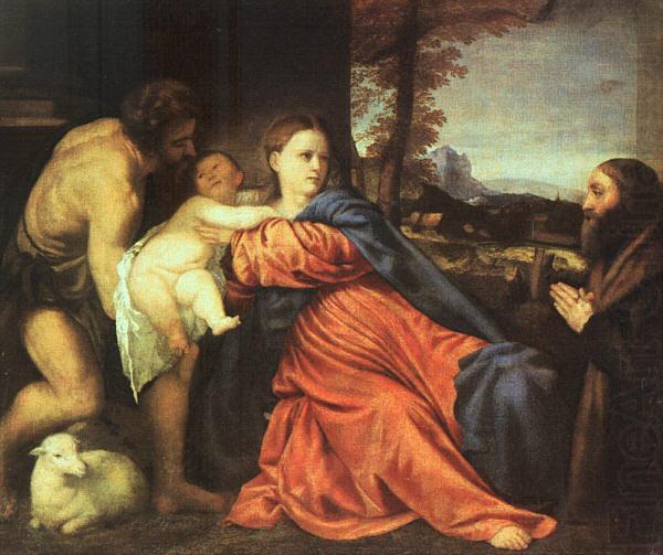  Titian Holy Family and Donor china oil painting image